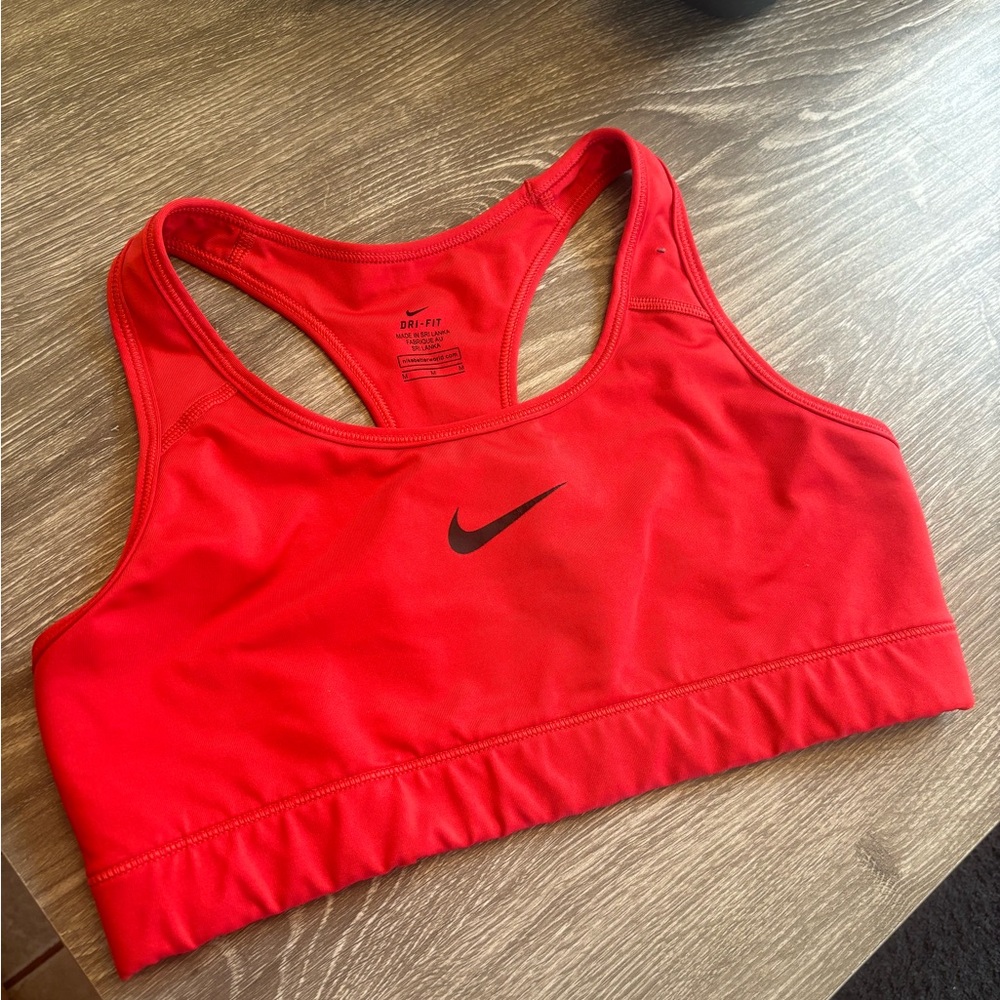 Red Nike Dri-Fit Medium Sports Bra